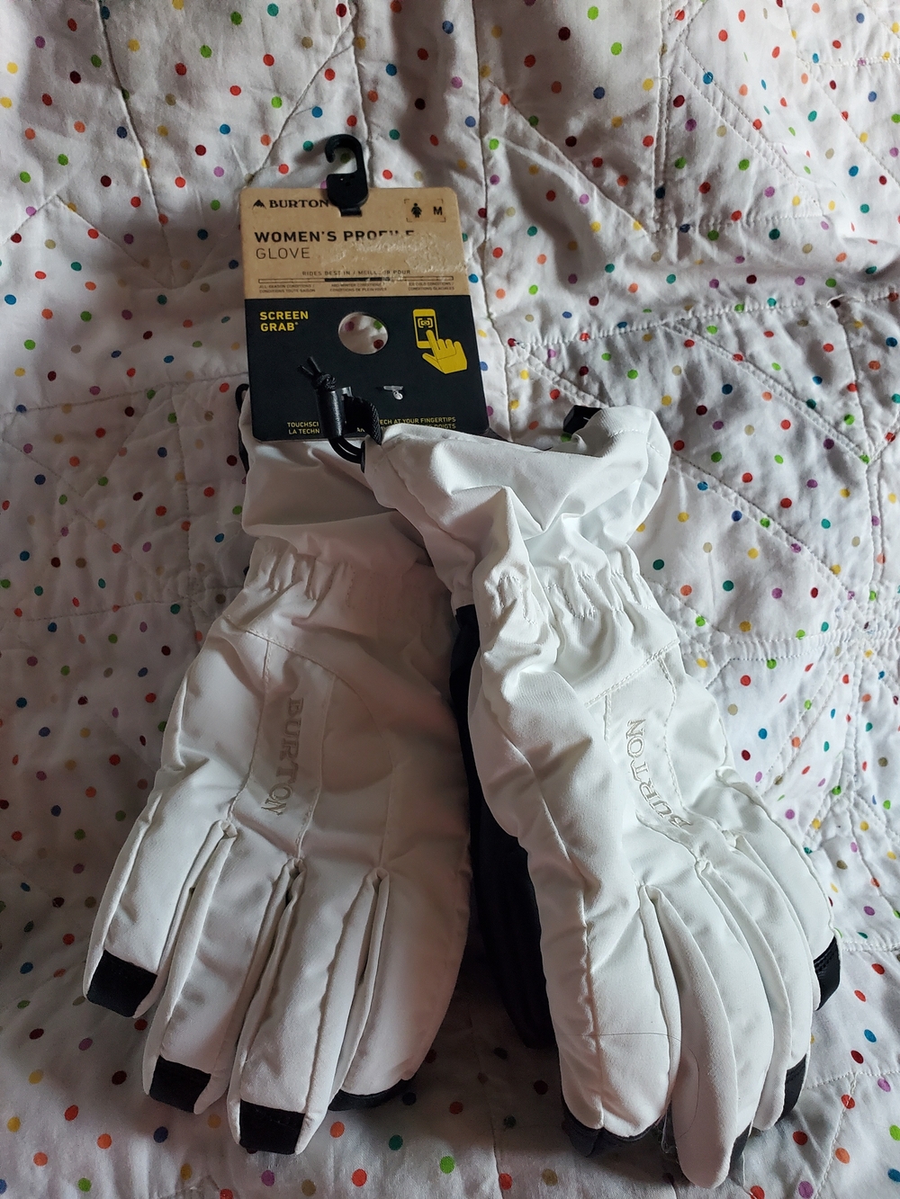 Burton Women's White Insulated Snow Gloves Size Medium